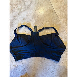 Women's Sports Bra Size L Black underwire built in nursing motherhood maternity
